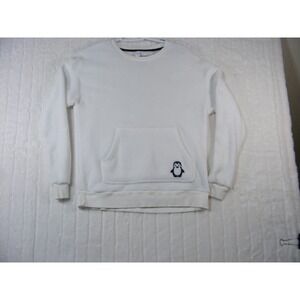 Joyspun Fleece Sweatshirt Girls Size M 8-10 White Excellent Penguin JS42521SB